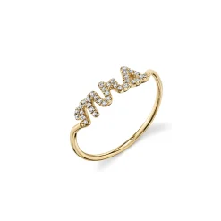 Gold & Pavé Diamond Mrs. Ring