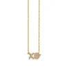 Gold & Pavé Diamond XO Script Necklace