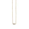 Gold & Pave Diamond Tiny Cross Necklace
