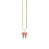 Gold & Pink Sapphire Small Bow Charm