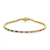 Gold & Rainbow Baguette and Round Bezel Eternity Bracelet