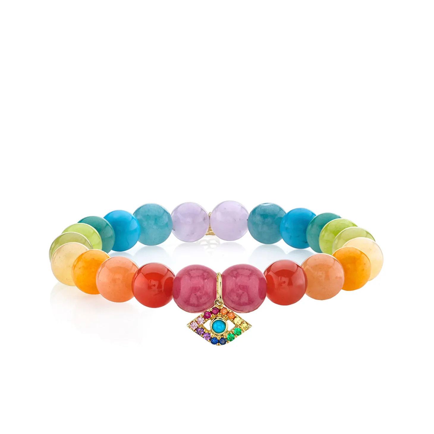 Gold & Rainbow Bezel Eye on Rainbow Jade
