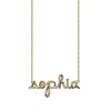 Gold & Rainbow Custom Script Necklace