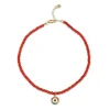 Gold & Rainbow Eye Red Sea Bamboo Anklet