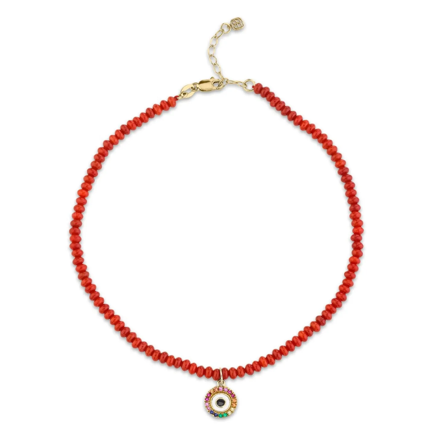 Gold & Rainbow Eye Red Sea Bamboo Anklet