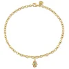 Gold & Rainbow Hamsa Anklet