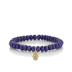 Gold & Rainbow Hamsa on Lapis