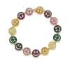 Gold & Rainbow Happy Face Eternity Bracelet