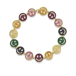 Gold & Rainbow Happy Face Eternity Bracelet