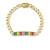 Gold & Rainbow Id Bar Bracelet