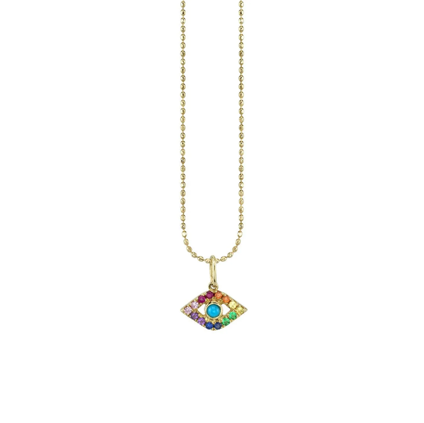 Gold & Rainbow Large Bezel Eye Charm