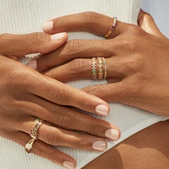 Gold & Rainbow Large Eternity Ring