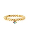 Gold & Rainbow Large Eye on Gold Beads