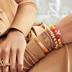 Gold & Rainbow Marquise Eye Tennis Bracelet