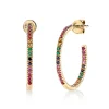 Gold & Rainbow Medium Hoops