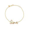 Gold & Rainbow Medium Love Bracelet
