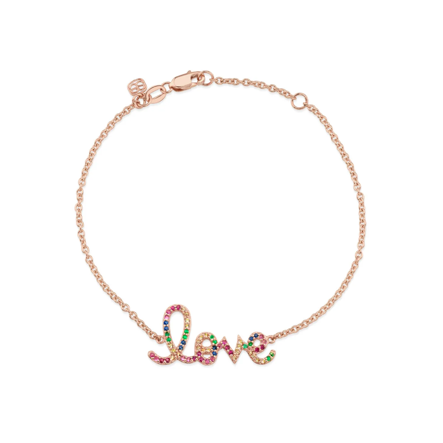 Gold & Rainbow Medium Love Bracelet