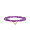 Gold & Rainbow Peace Heart on Amethyst