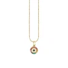 Gold & Rainbow Small Enamel Round Eye Charm