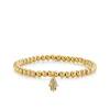 Gold & Rainbow Small Hamsa On Gold Beads