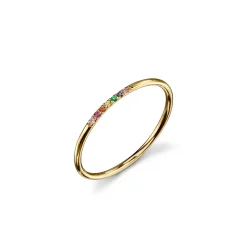 Gold & Rainbow 7-Stone Ring