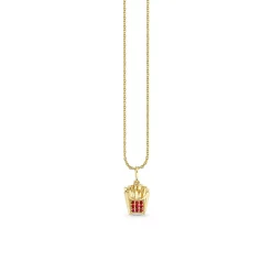 Gold & Ruby Fries Charm