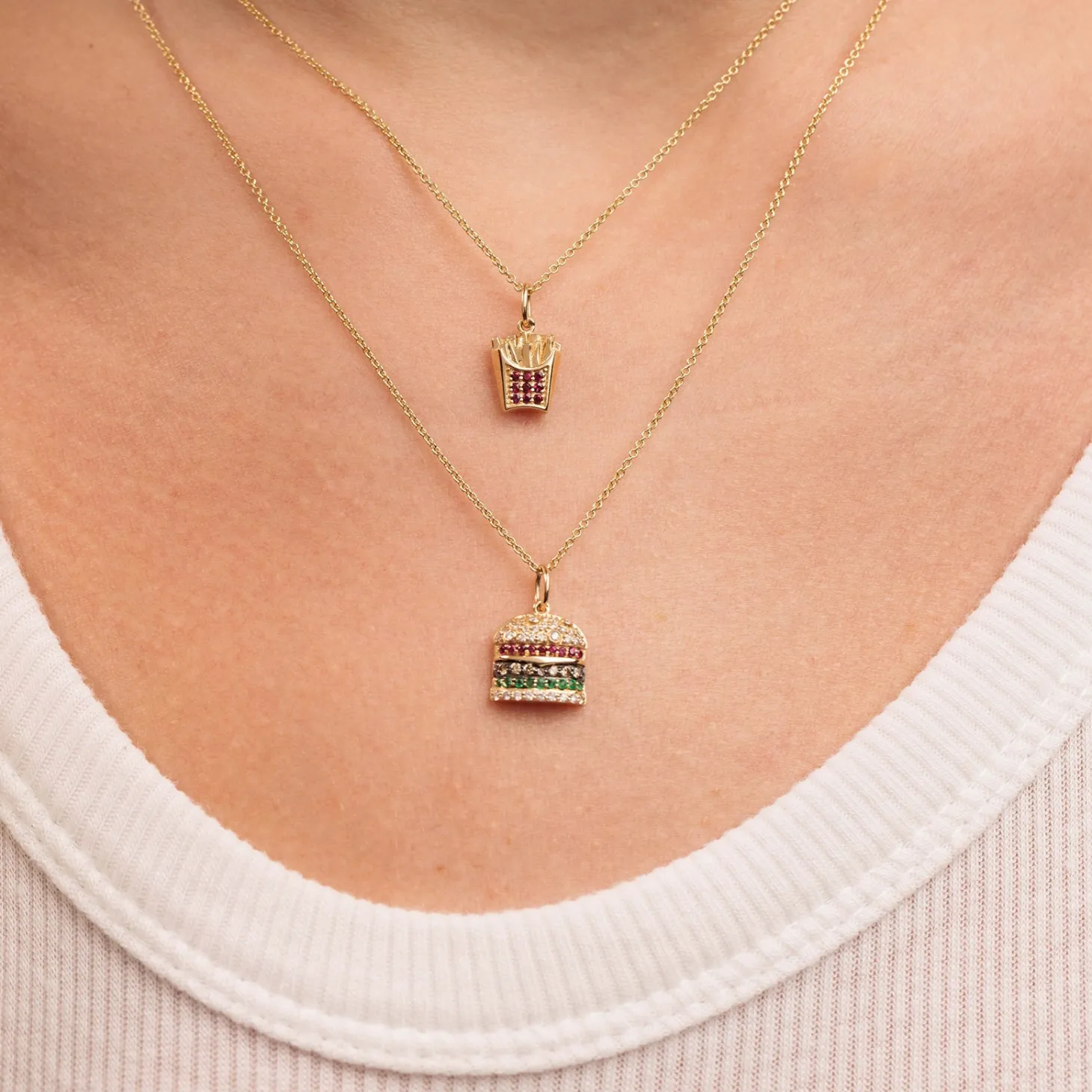 Gold & Ruby Fries Charm