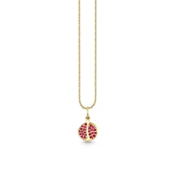 Gold & Ruby Pomegranate Charm