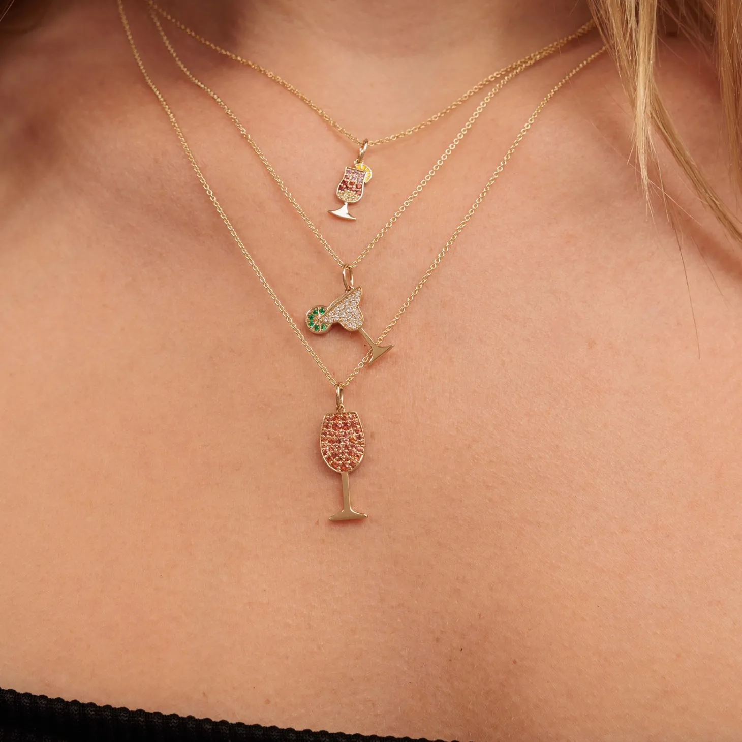 Gold & Sapphire Daiquiri Charm