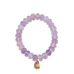 Gold & Sapphire Nautilus Shell on Amethyst