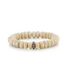 Gold & Sapphire Rondelle on Cream Jasper