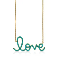 Gold & Turquoise Extra Large Love Necklace