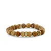 Gold & Turquoise Fluted Rondelle on Jasper