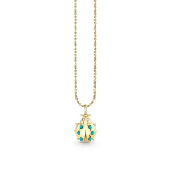 Gold & Turquoise Ladybug Charm