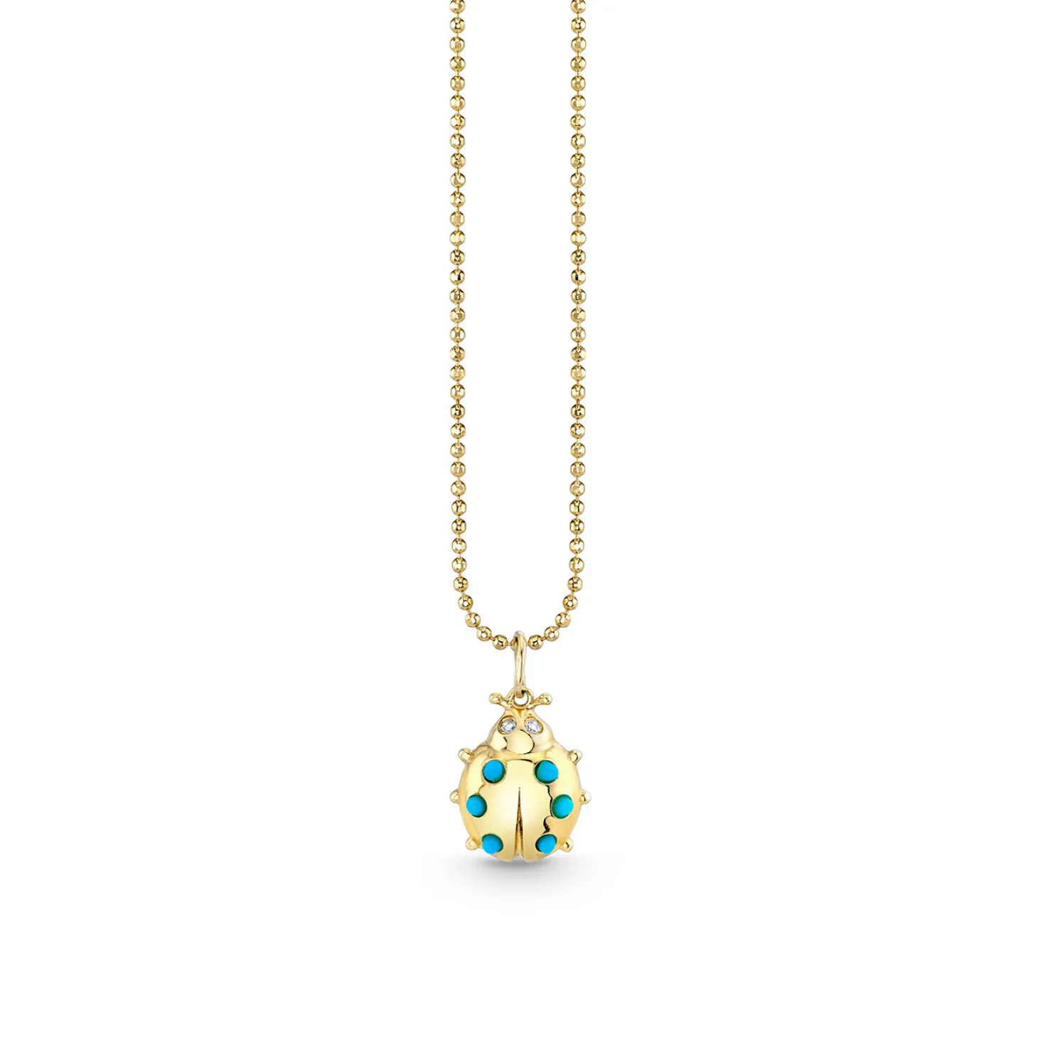 Gold & Turquoise Ladybug Charm
