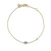 Gold & Turquoise Mini Enamel Eye Bracelet
