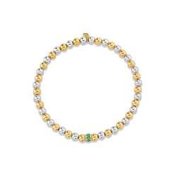 Gold & Turquoise Scallop Rondelle on Two-Tone Gold Beads