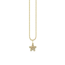 Gold and Diamond Small Plumeria Charm