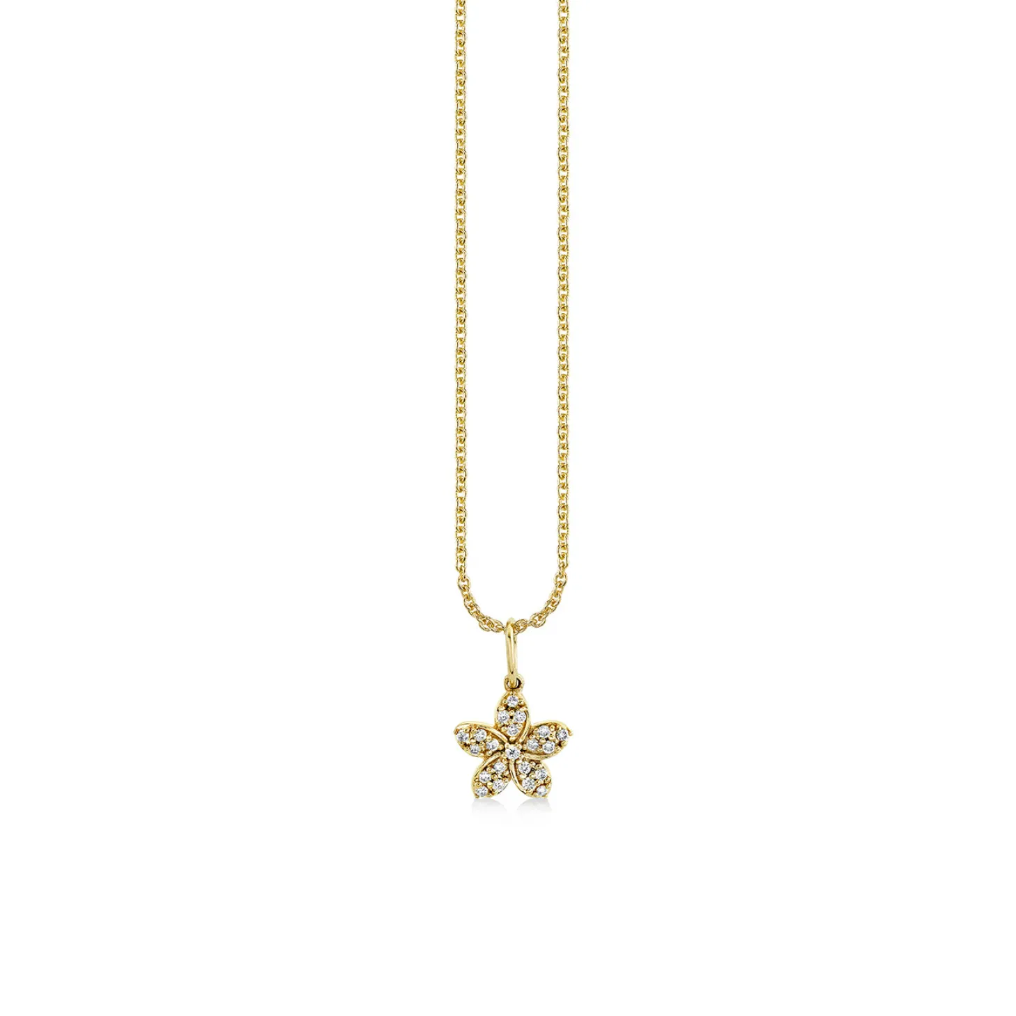 Gold and Diamond Small Plumeria Charm
