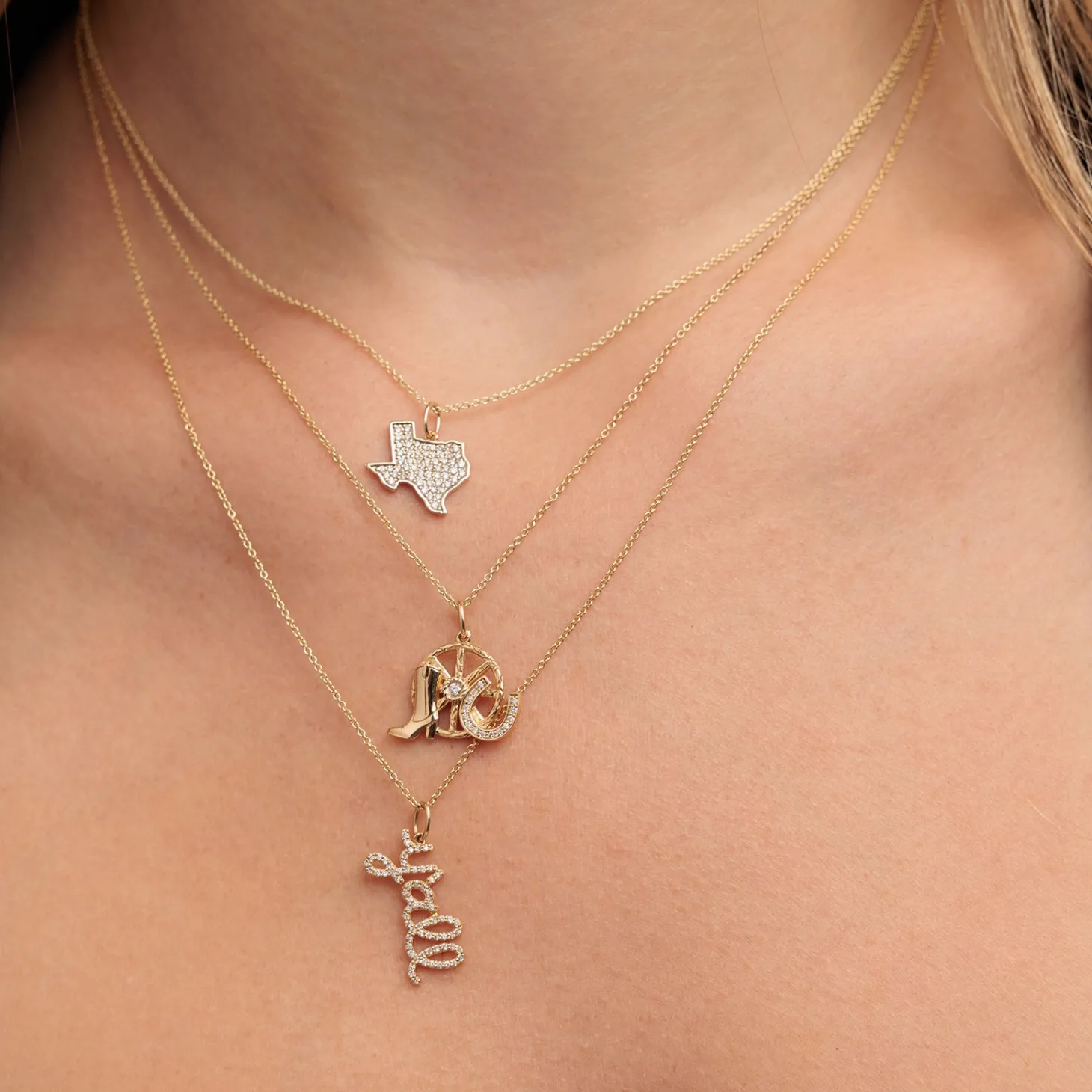 Gold and Diamond Y'all Necklace