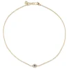 Gold Bezel Sapphire & Diamond Small Eye Anklet