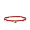 Gold Bezel Sapphire & Diamond Eye on Red Sea Bamboo
