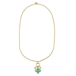 Gold, Diamond & Enamel Love Tableau Moroccan Charm Necklace