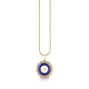 Gold, Diamond & Lapis Small Starburst Stone Pendant