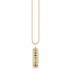Gold, Diamond & Multicolor Gemstone Marquise Eye Chakra Charm
