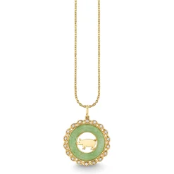 Gold, Diamond & Nephrite Jade Chinese Zodiac Charm