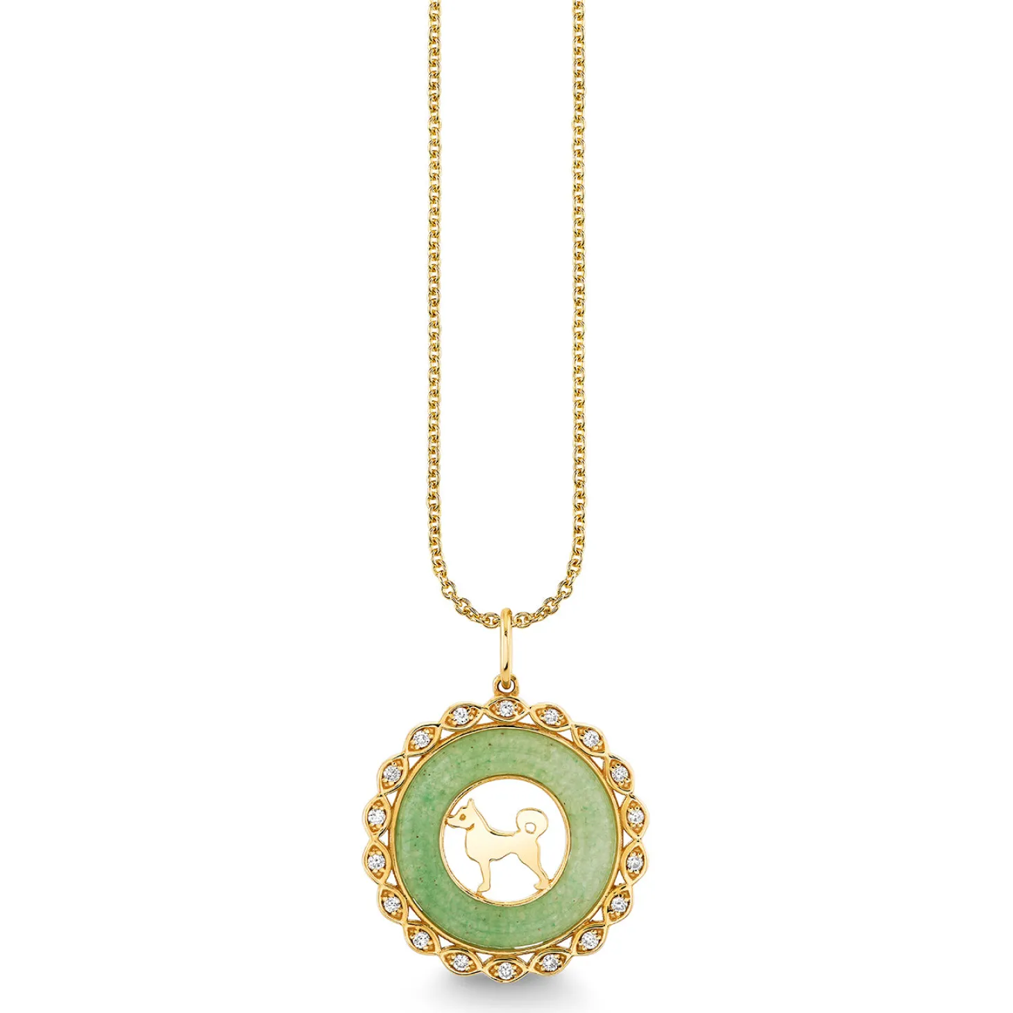 Gold, Diamond & Nephrite Jade Chinese Zodiac Charm