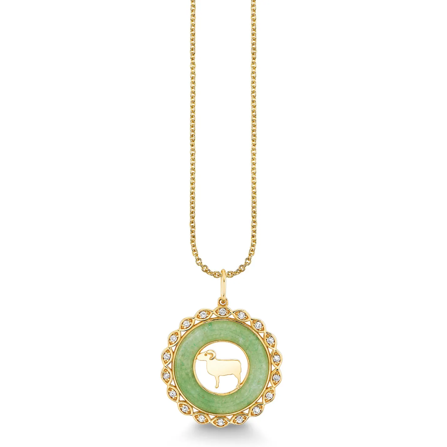Gold, Diamond & Nephrite Jade Chinese Zodiac Charm