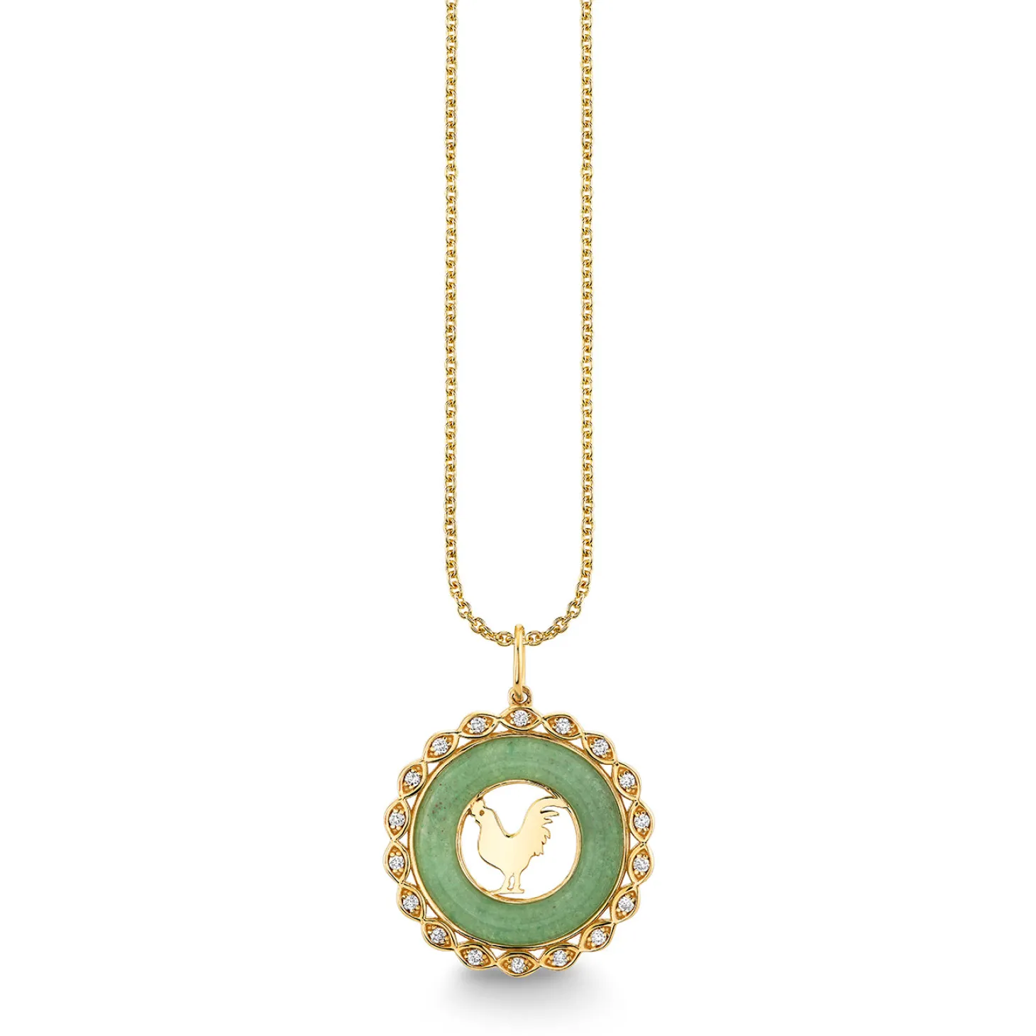 Gold, Diamond & Nephrite Jade Chinese Zodiac Charm