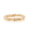 Gold, Diamond & Pink Opal Rondelle on Moonstone